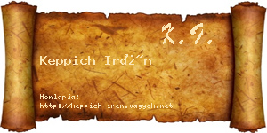 Keppich Irén névjegykártya